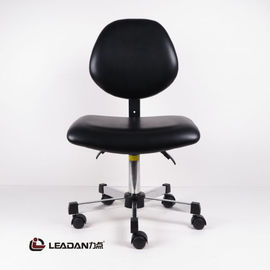 Ergonomiczne krzesła ESD w kolorze czarnym lub niebieskim ze skóry PU Duże siedzenie Trzy poziom regulacji