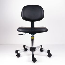 Chiny Ergonomiczne krzesła z czarnego PU ze skóry ekologicznej Krzesło do czystego pokoju z kołami Wysokość ławki fabryka