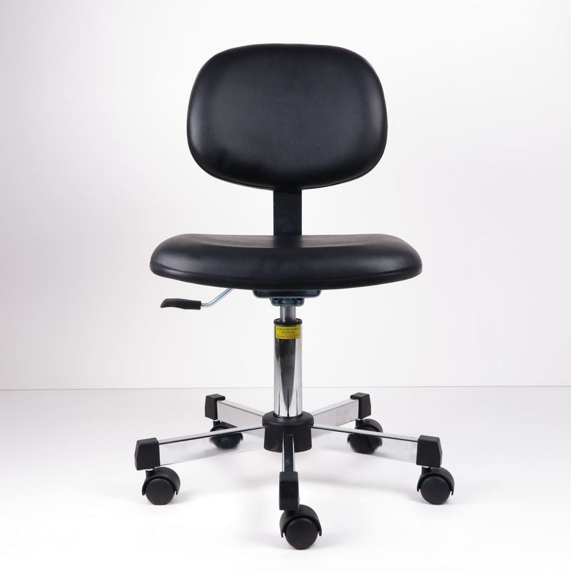 Ergonomiczne krzesła z czarnego PU ze skóry ekologicznej Krzesło do czystego pokoju z kołami Wysokość ławki dostawca