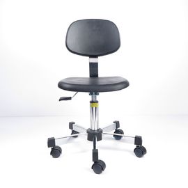 Chiny Czarne krzesła z poliuretanu ESD Cleanroom Krzesła obrotowe z regulacją 360 stopni fabryka