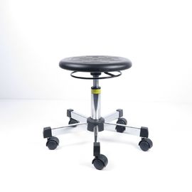 Ergonomiczne krzesła laboratoryjne i taborety z poliuretanu bez pleców 5 podstawy z nogami czarne