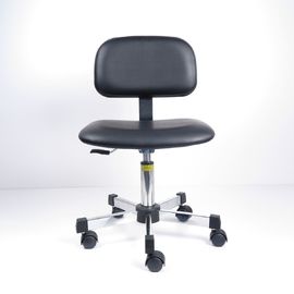 Obrotowe regulowane bezpieczne krzesła laboratoryjne ESD Antystatyczne skórzane kółka przewodzące z PU