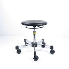Ergonomiczne krzesła laboratoryjne i taborety z poliuretanu bez pleców 5 podstawy z nogami czarne dostawca