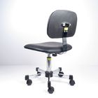 Obrotowe regulowane bezpieczne krzesła laboratoryjne ESD Antystatyczne skórzane kółka przewodzące z PU dostawca
